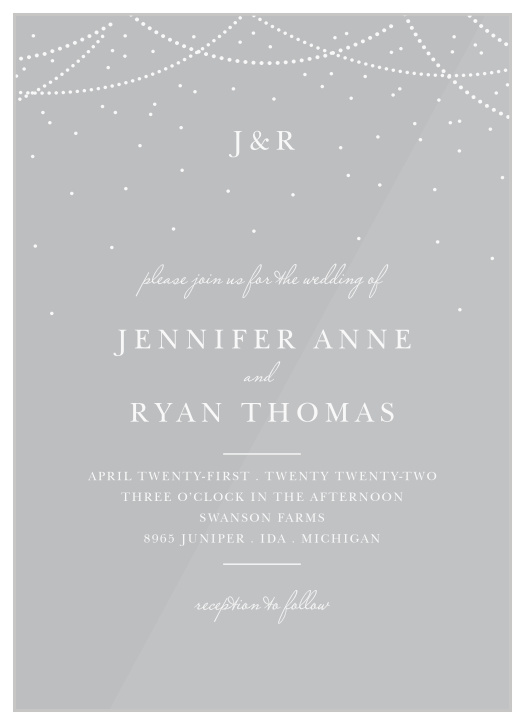 Light & Lantern Clear Wedding Invitations