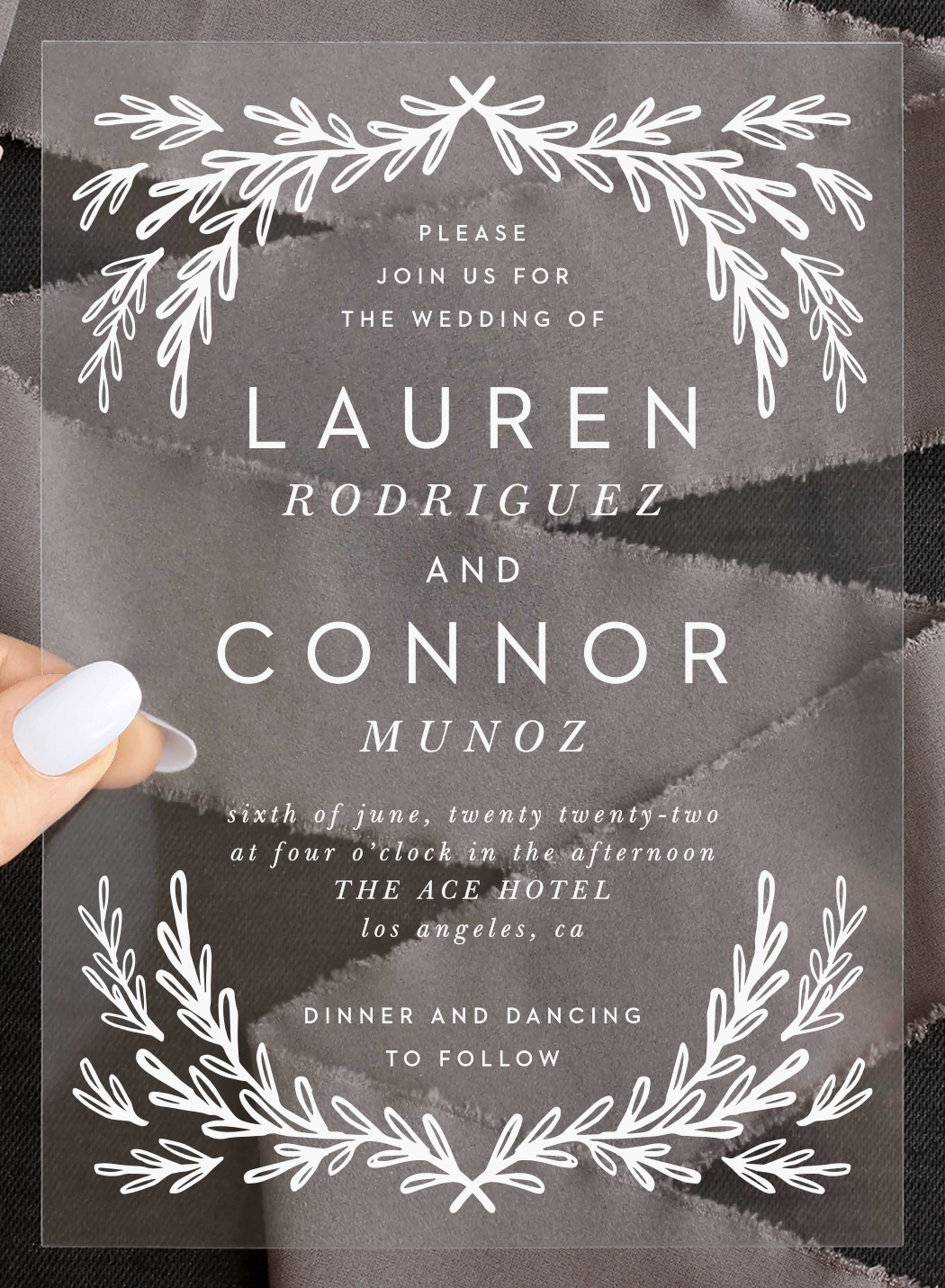 Gilded Frame Clear Wedding Invitations
