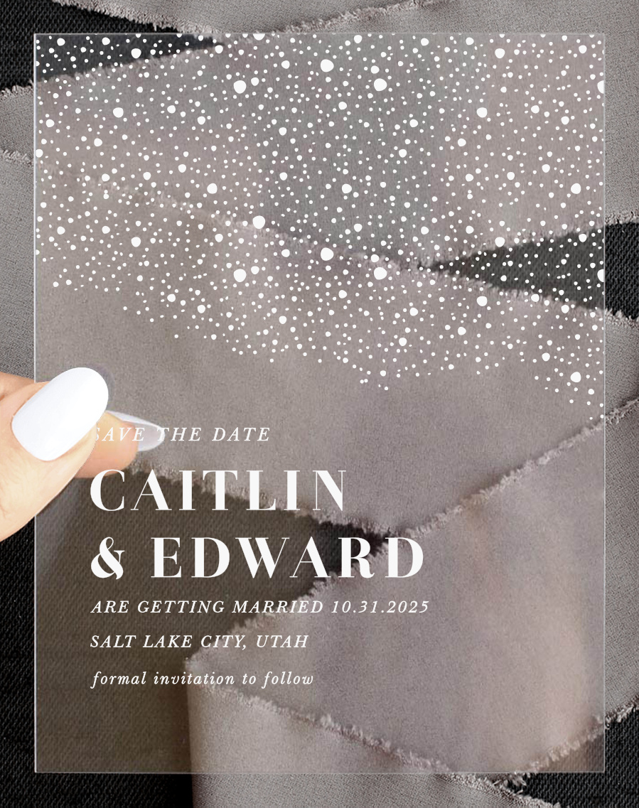 Gothic Halloween Clear Save the Date Cards