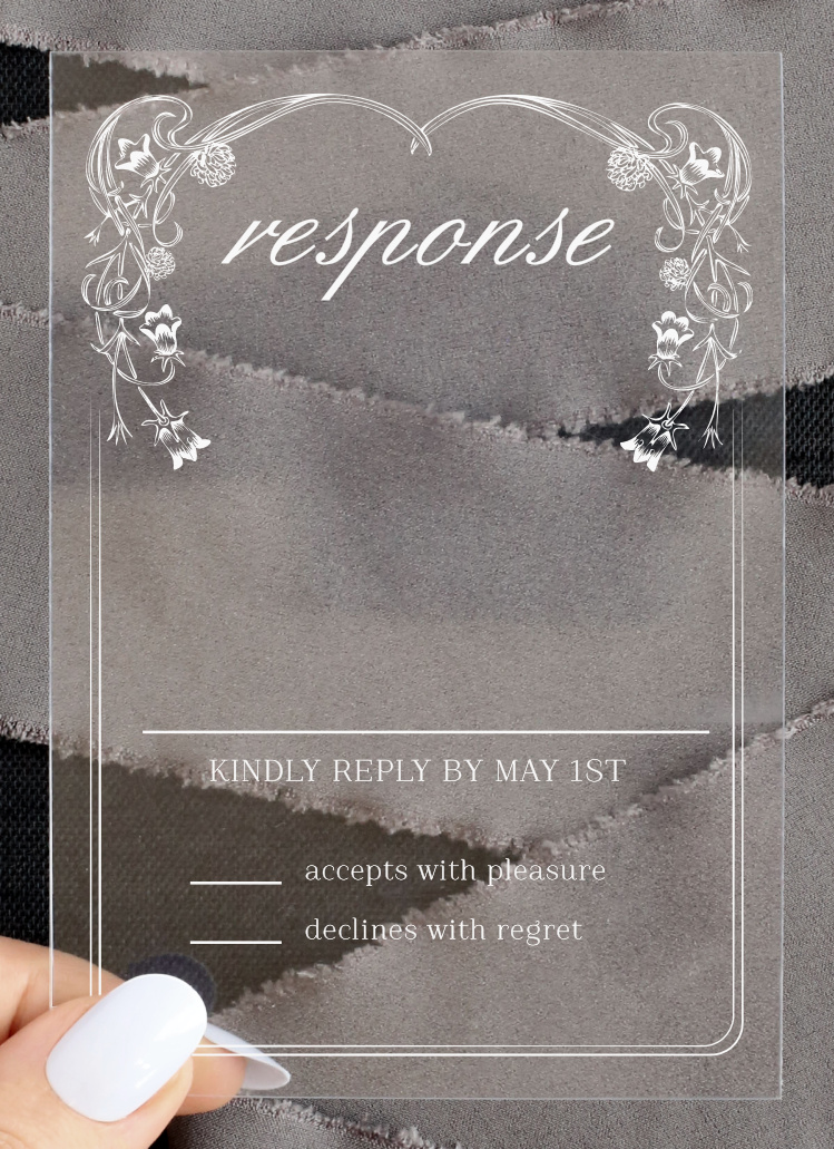 Floral Nouveau Clear Response Cards