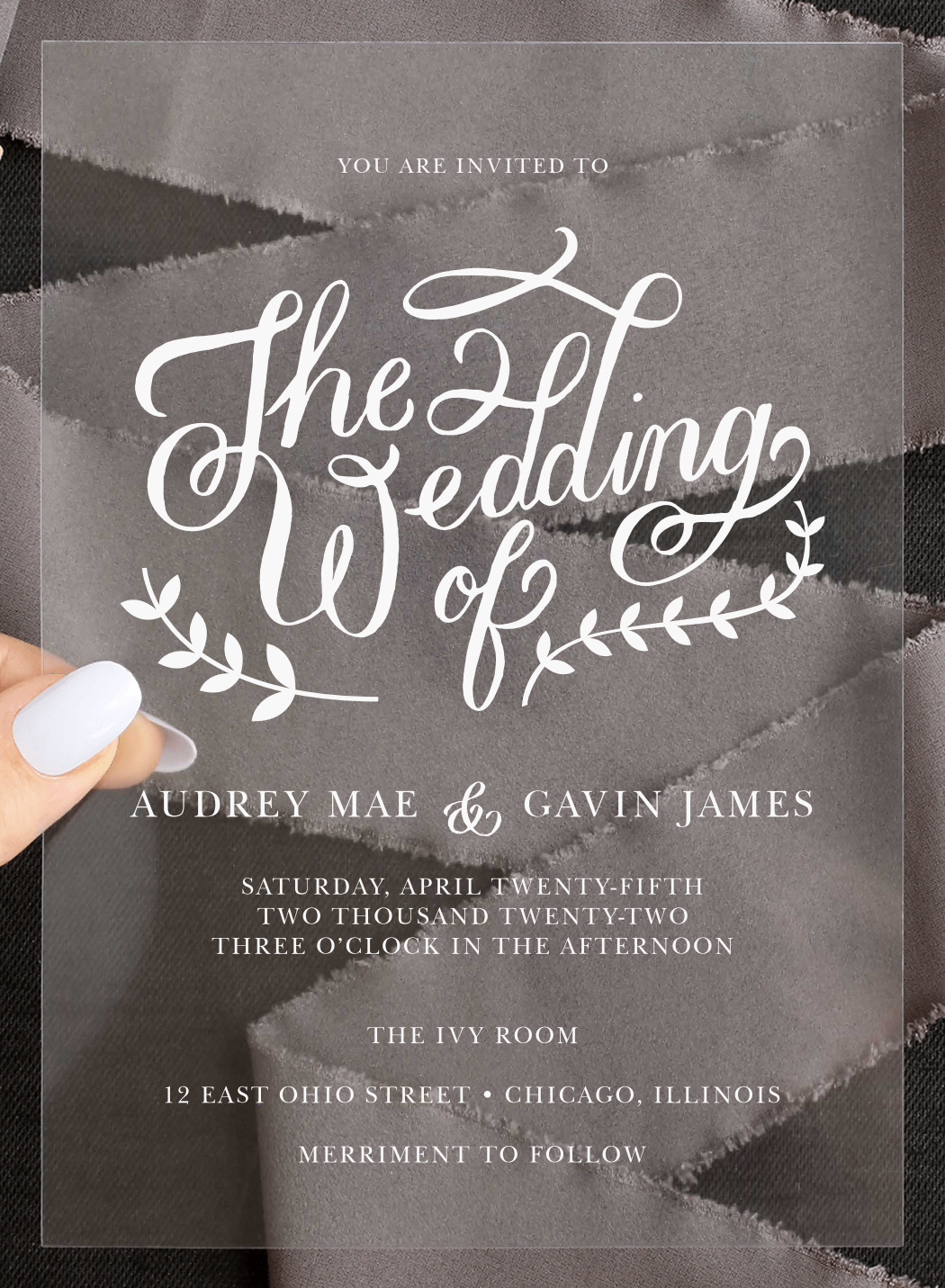 Lovely Lettering Clear Wedding Invitations