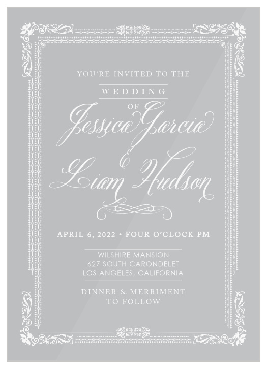 Elegant Frame Clear Wedding Invitations