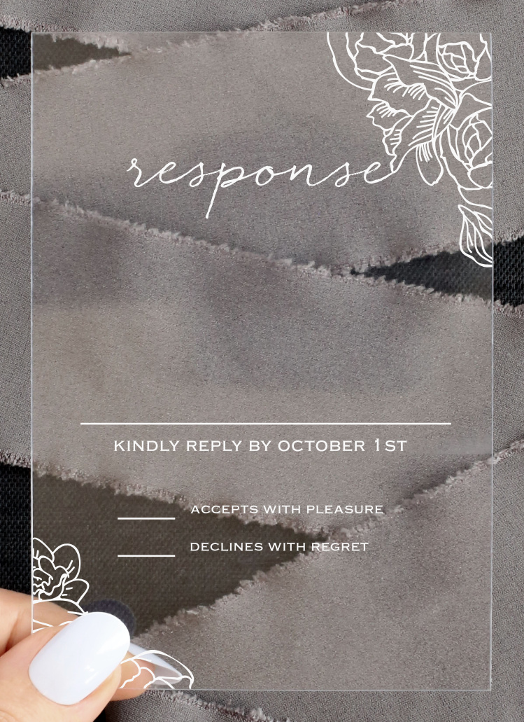 Elegant Blooms Clear Response Cards