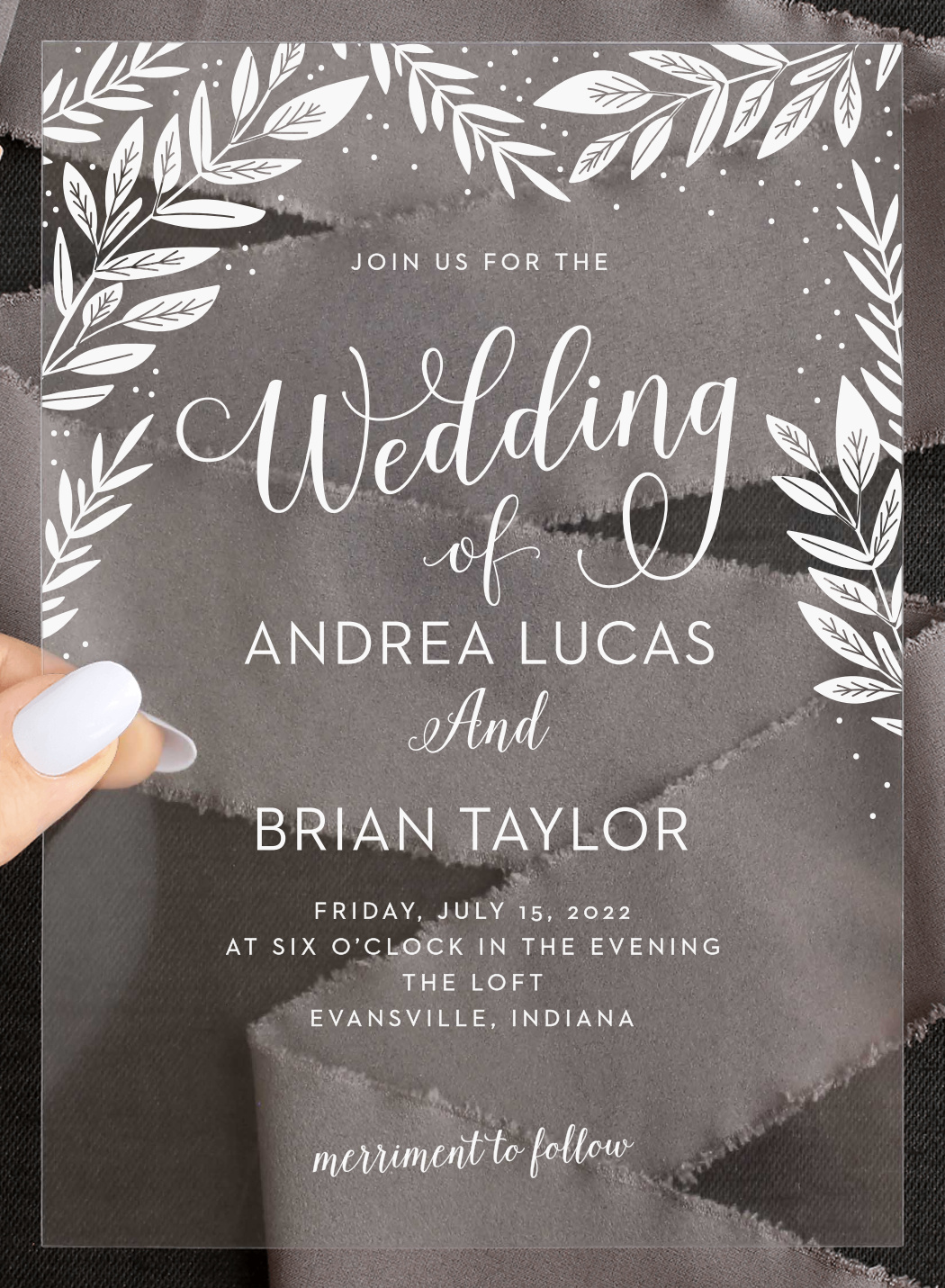 Graceful Garden Clear Wedding Invitations