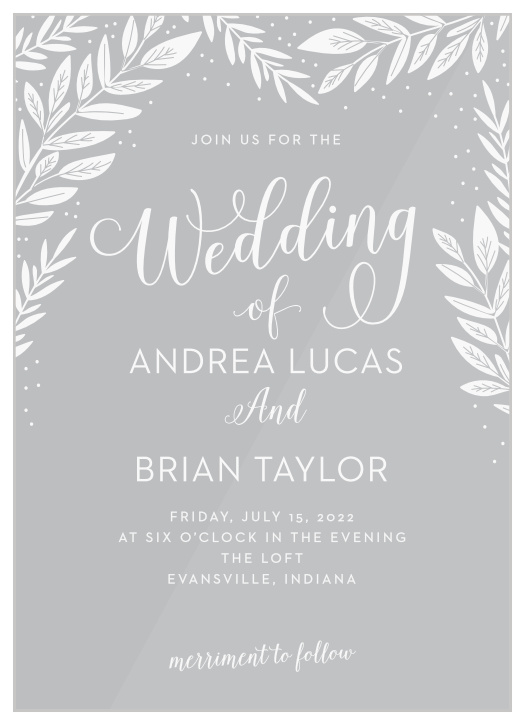 Graceful Garden Clear Wedding Invitations