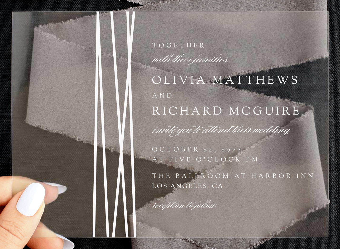 Formal Lines Clear Wedding Invitations
