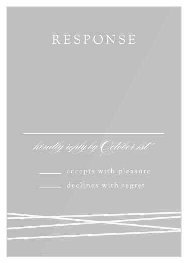 Gather a headcount of how many people plan to attend your wedding ceremony with our Formal Lines Clear Response Cards.