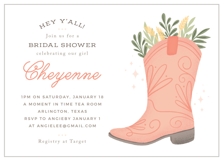 Customize this fun Hey Y'all Bride Bridal Shower Invitation with all your favorite colors and even change the font to your liking! 