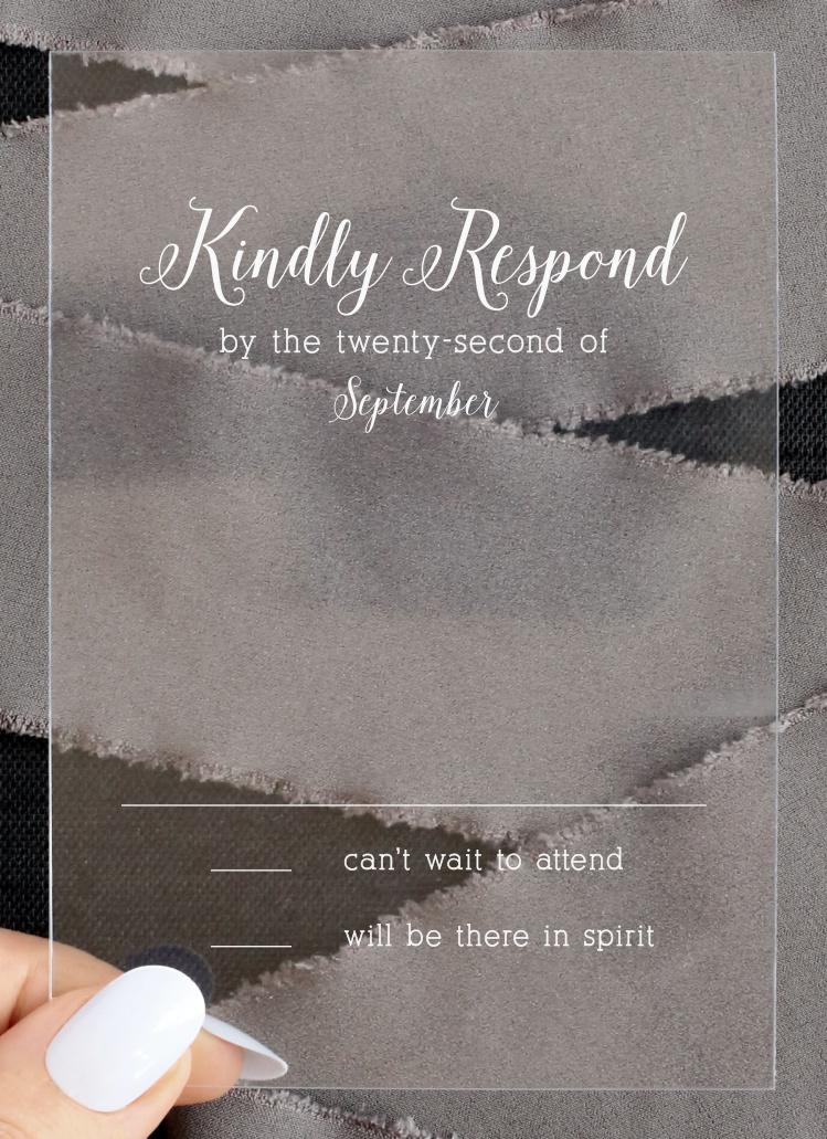 Whimsical Calligraphy Clear Response Cards