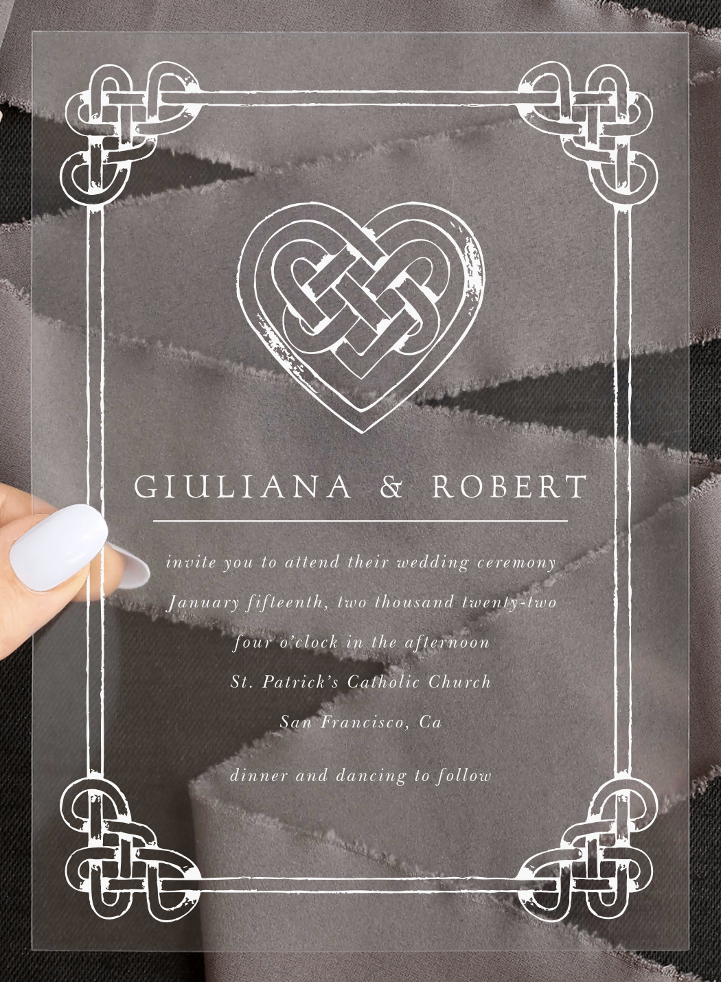 Celtic Knot Clear Wedding Invitations