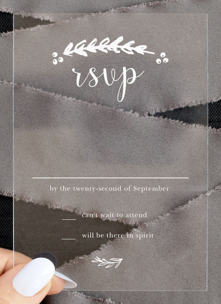 Delicate Laurel Clear Response Cards