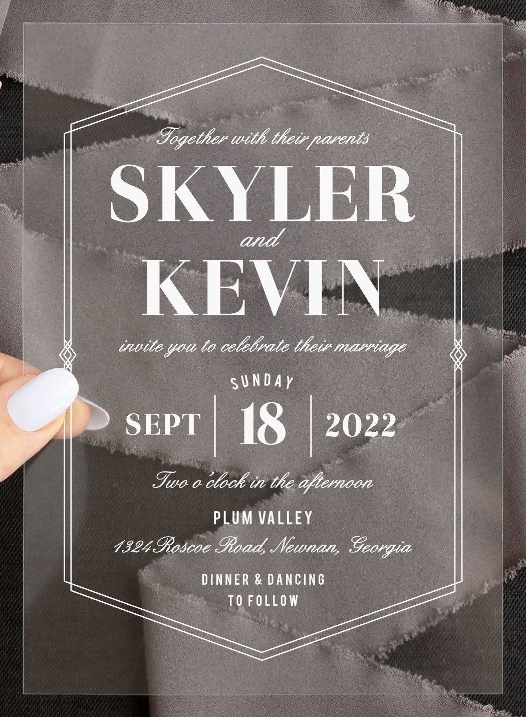 Deco Glam Clear Wedding Invitations