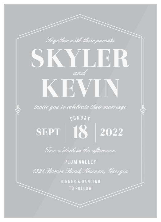 Deco Glam Clear Wedding Invitations