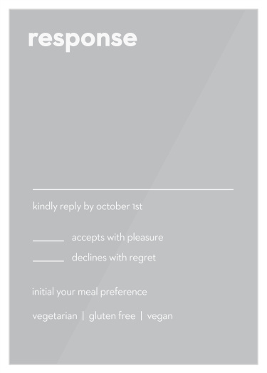 Get a headcount of all of your close friends and family who are planning to attend your wedding with our Minimal Type Clear Response Cards.