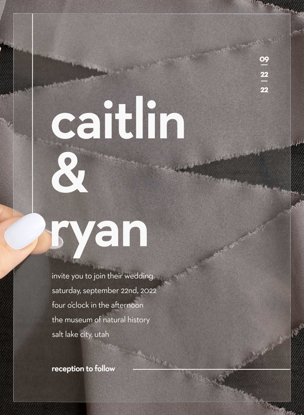Minimal Type Clear Wedding Invitations