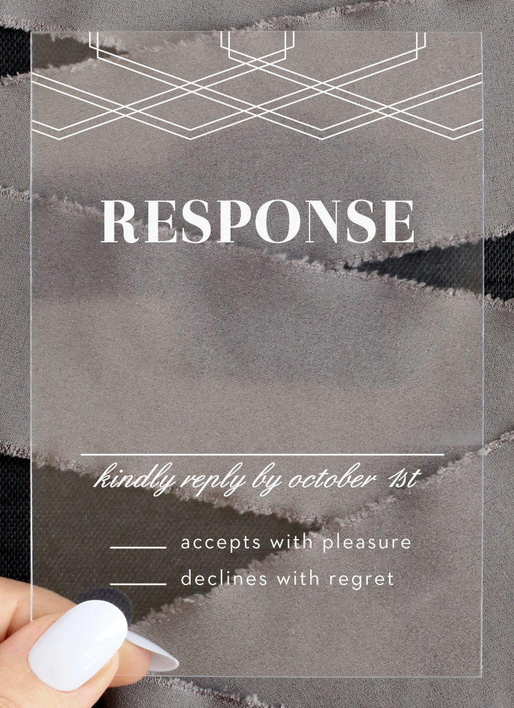 Deco Glam Clear Response Cards