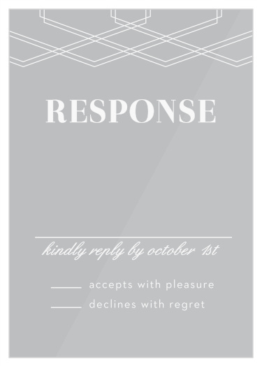 Gather info for your wedding with our classy Deco Glam Clear Response Cards.