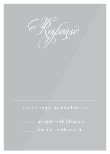Announce your wedding in style with our Calligraphy Script Clear Response Cards.