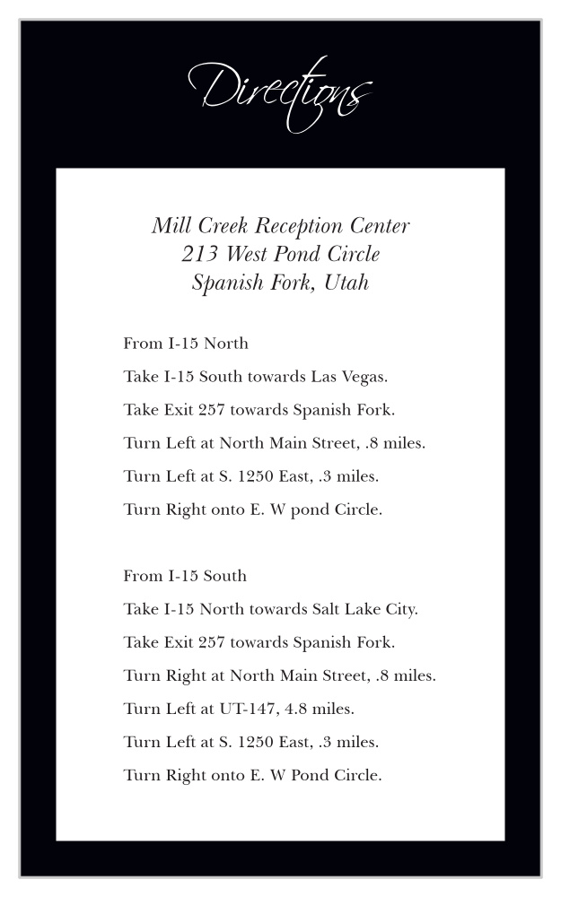 Forever Modern Direction Cards