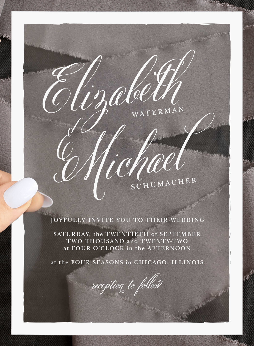 Calligraphy Script Clear Wedding Invitations