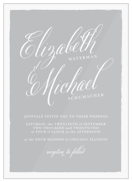 Announce your wedding in style with our Calligraphy Script Clear Wedding Invitations.