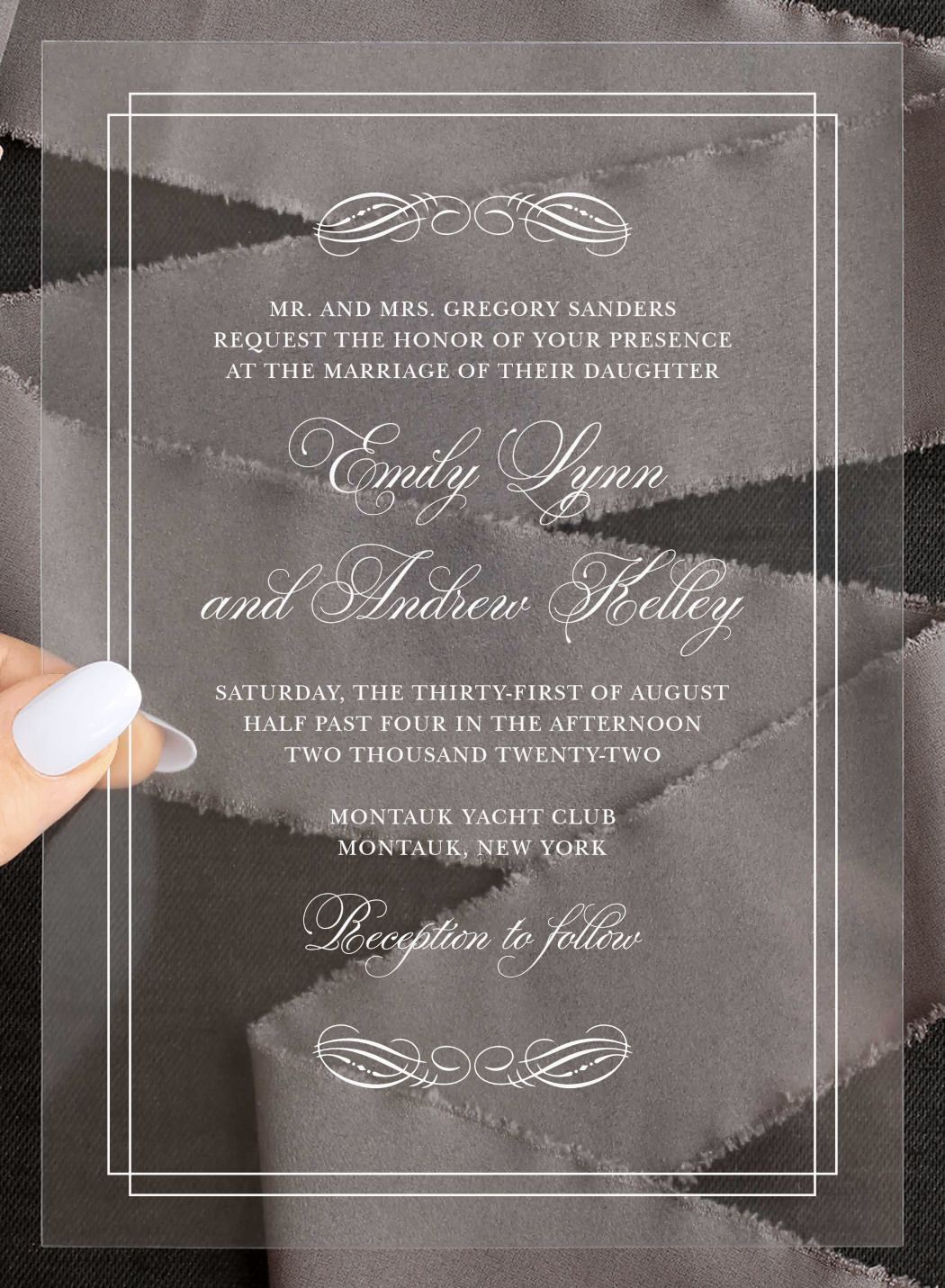 Emily Swash Clear Wedding Invitations