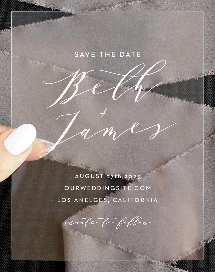 Ocean Spray Clear Save the Date Cards