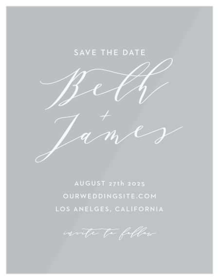 Our Ocean Spray Clear Save-the-Date Cards ensure that your loved ones mark their calendars well in advance of your special day.