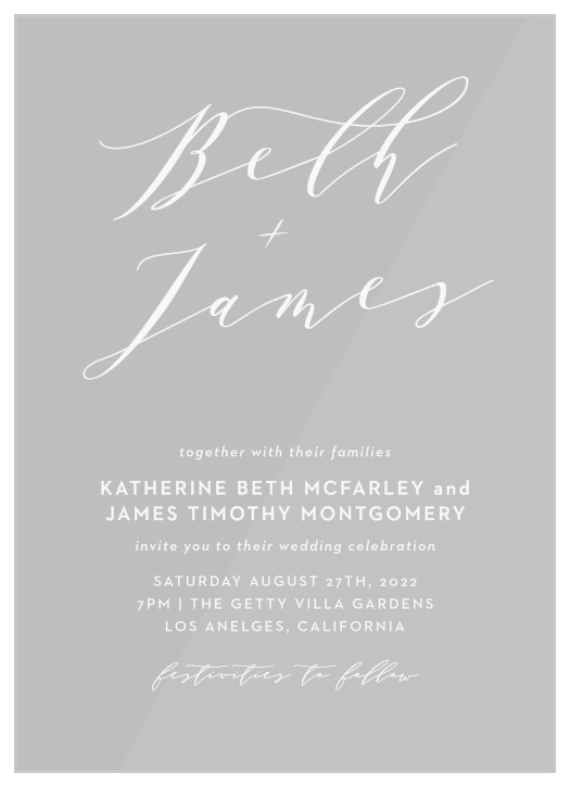Ocean Spray Clear Wedding Invitations