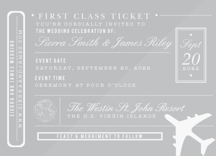 Bon Voyage Clear Wedding Invitations