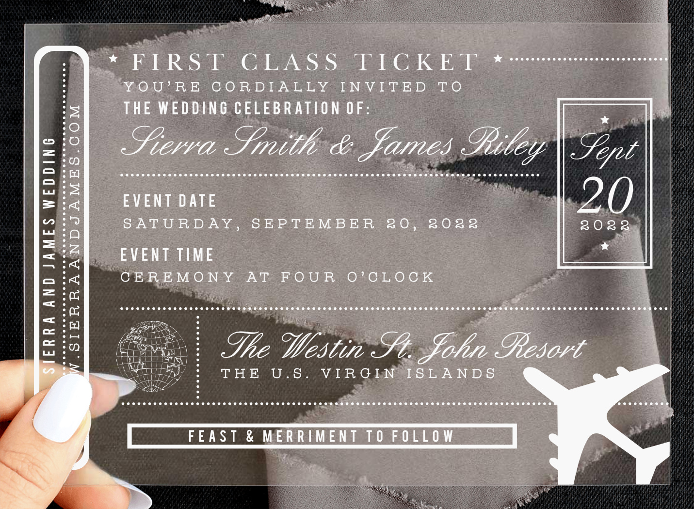 Bon Voyage Clear Wedding Invitations