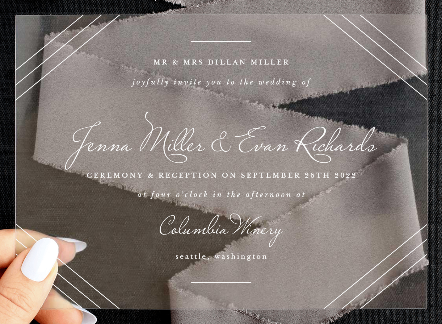 Indigo Infatuation Clear Wedding Invitations