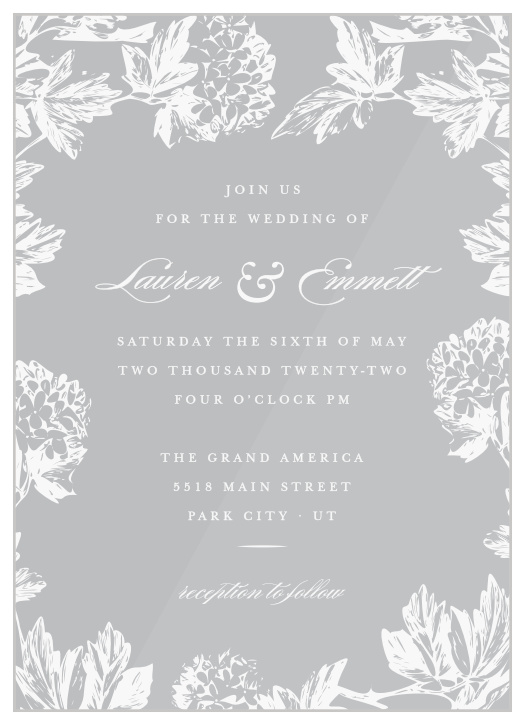 Hydrangea Frame Clear Wedding Invitations