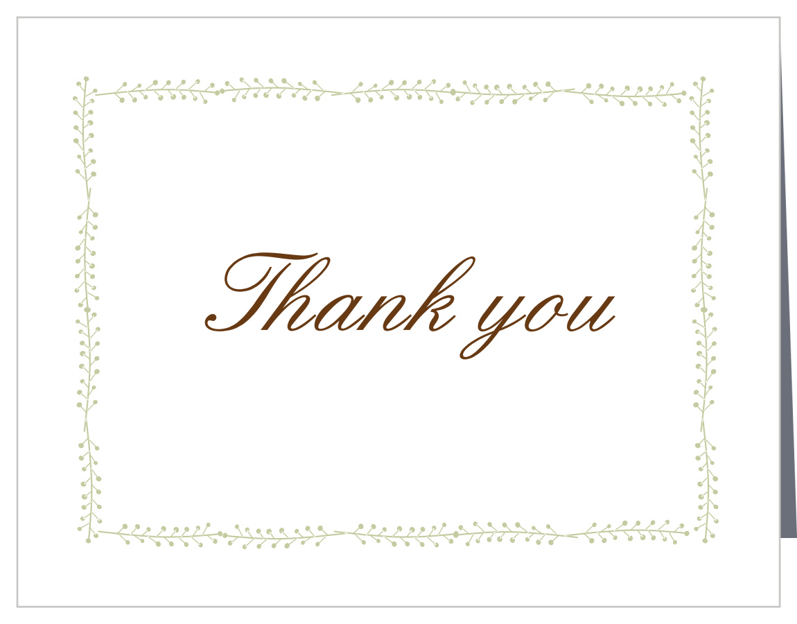 Flowering Border Wedding Thank You Cards