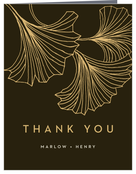 Ginkgo Leaves Wedding Thank You Cards