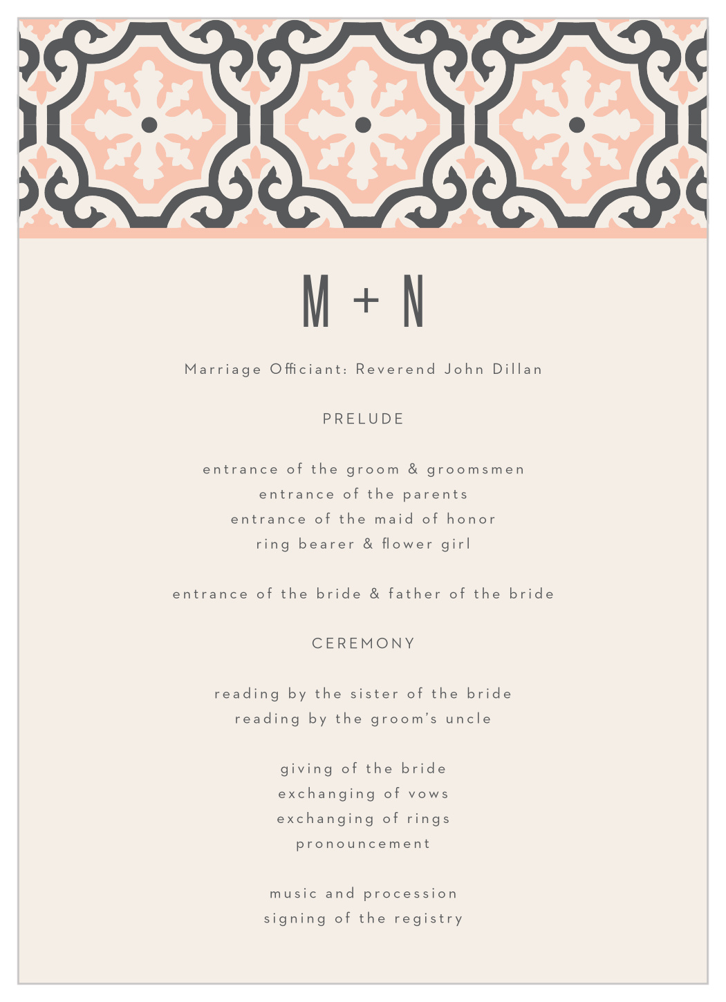 Moroccan Medley Wedding Programs