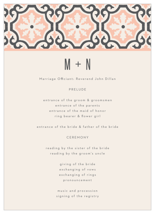 Moroccan Medley Wedding Programs
