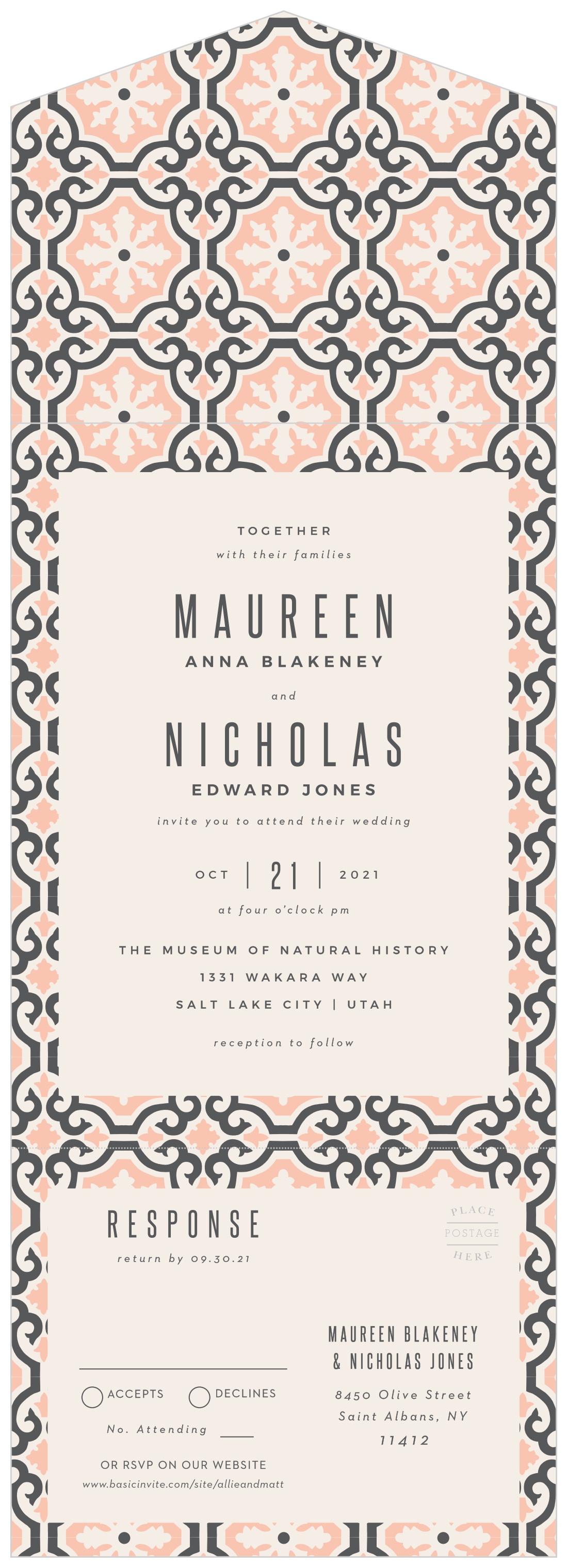 Moroccan Medley Seal & Send Wedding Invitations