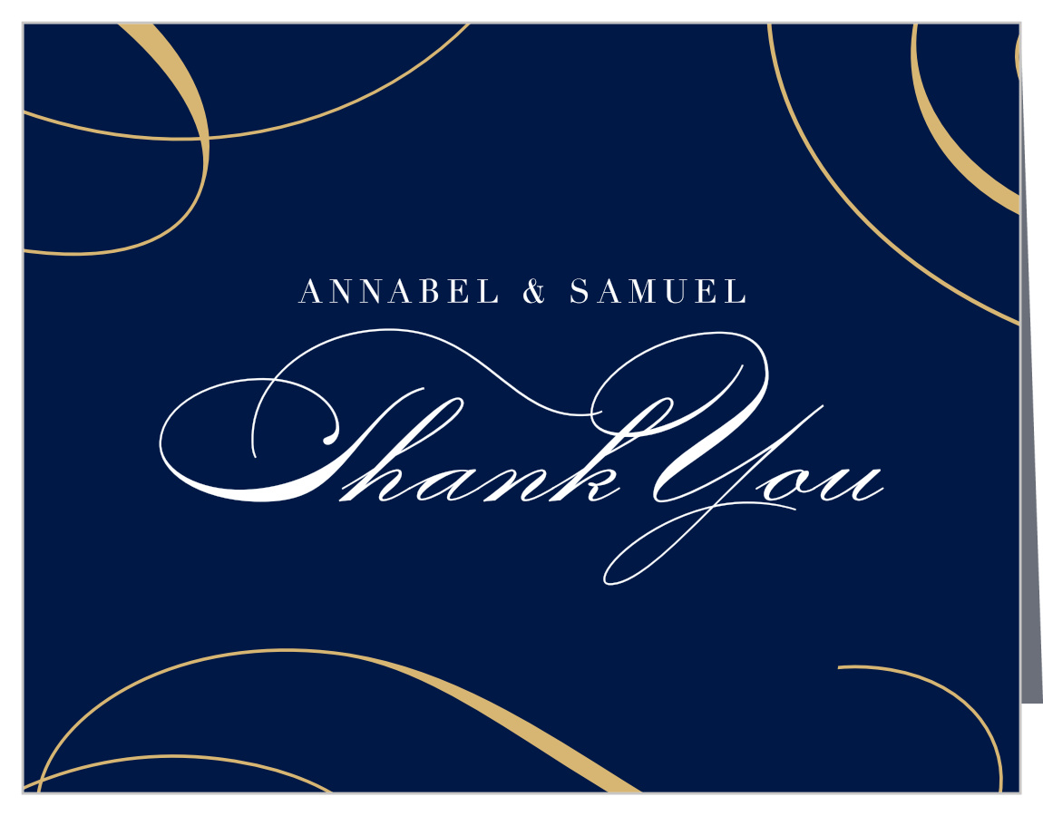 Twirling Ribbons Wedding Thank You Cards