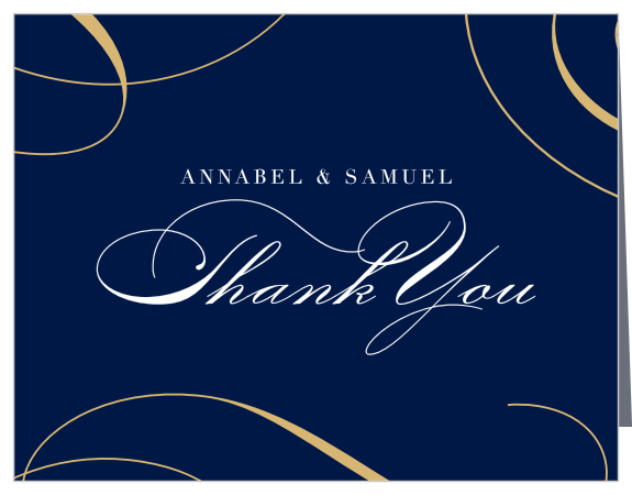 Twirling Ribbons Wedding Thank You Cards
