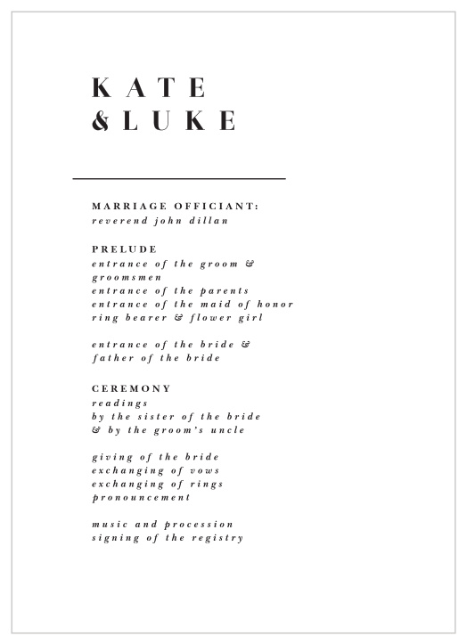 Timeless Romance Wedding Programs