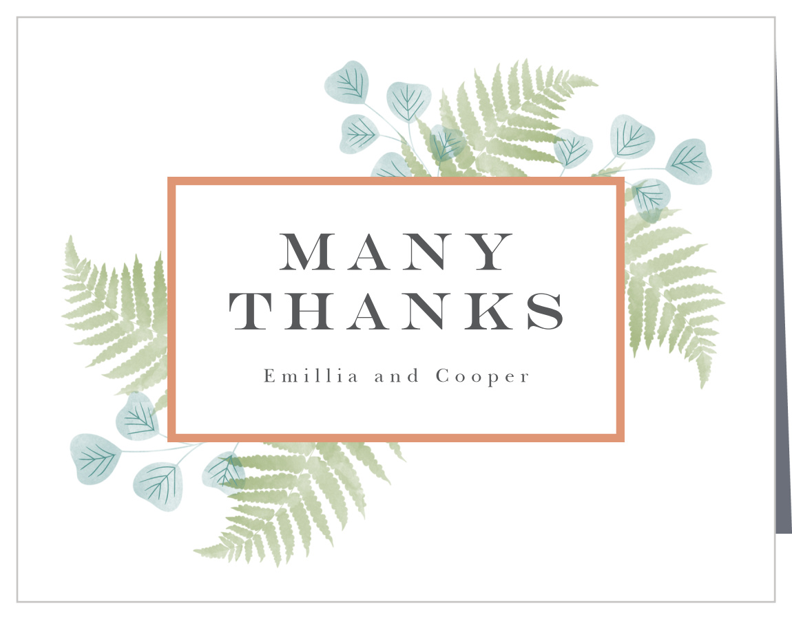 Angled Foliage Wedding Thank You Cards