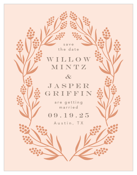 Make sure your close friends and family mark their calendars for your upcoming wedding with our Gilded Hyacinth Save-the-Date Magnets.