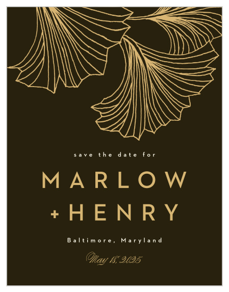 Let everyone know that you're planning your special day with our Ginkgo Leaves Save-the-Date Magnets!