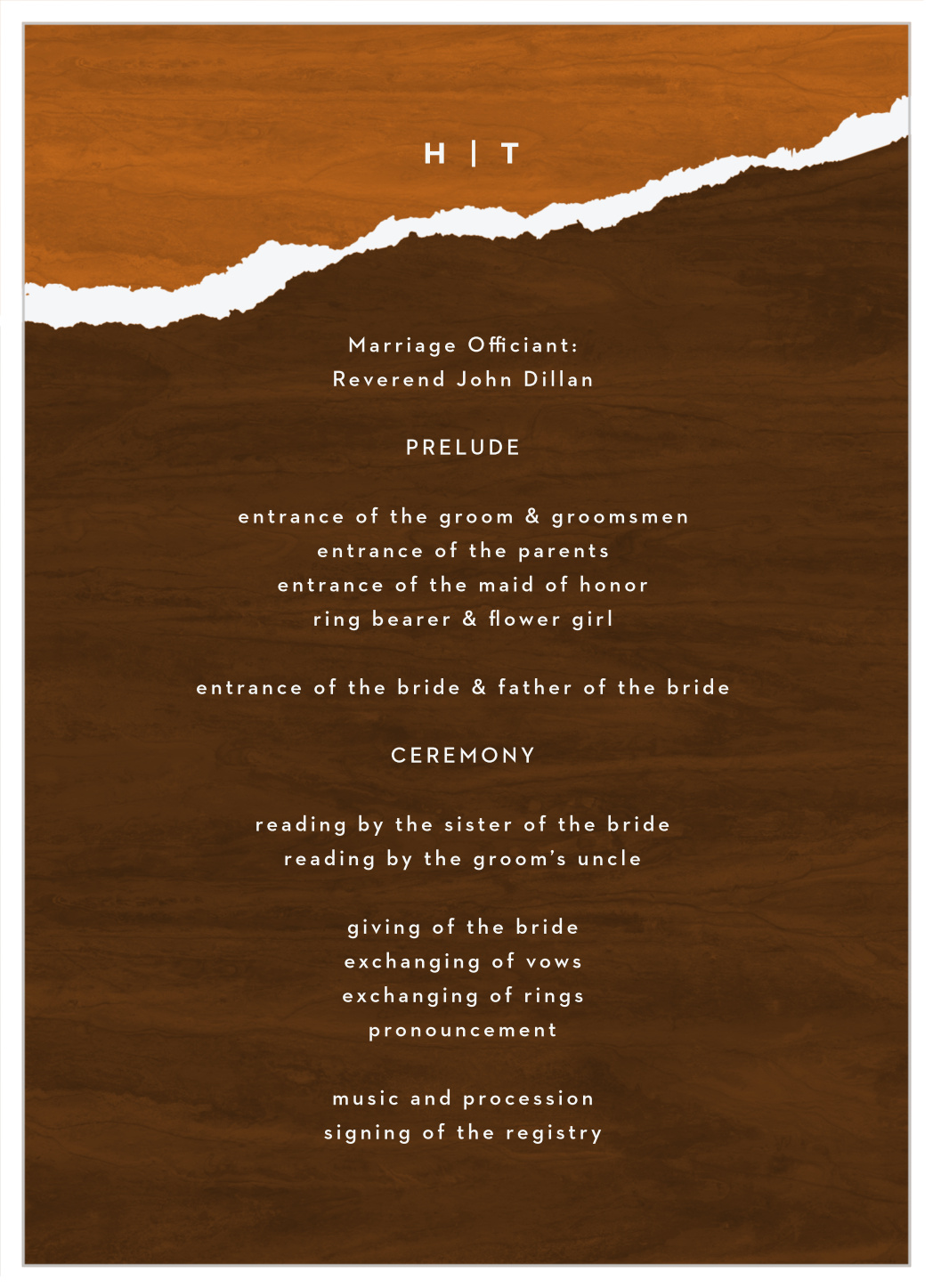 Painted Collage Wedding Programs