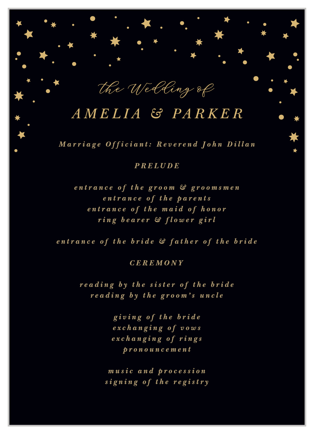Shining Bright Wedding Programs