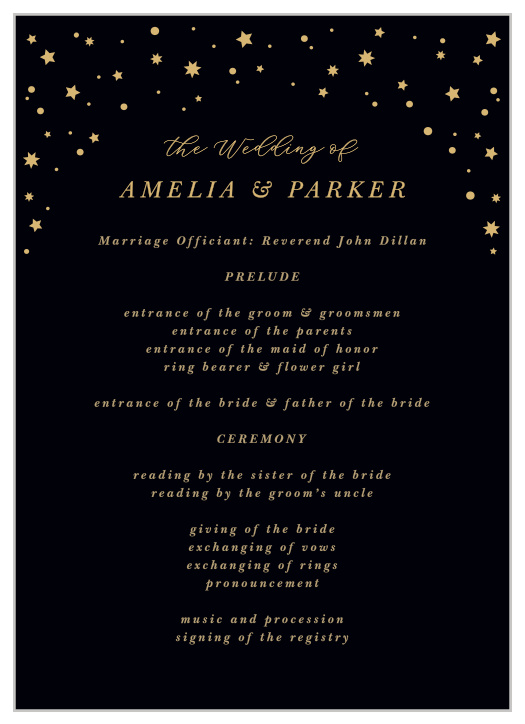 Shining Bright Wedding Programs