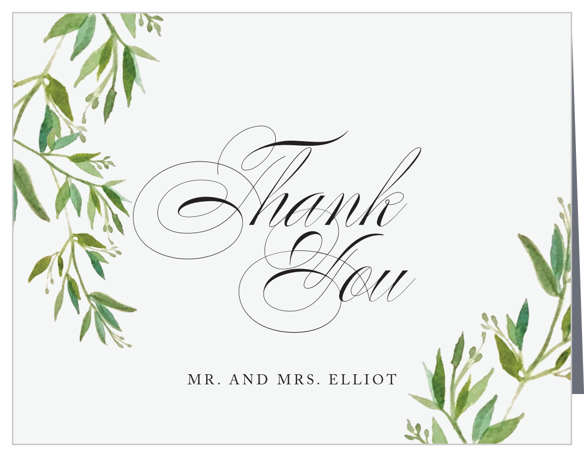 Elegant Vines Wedding Thank You Cards