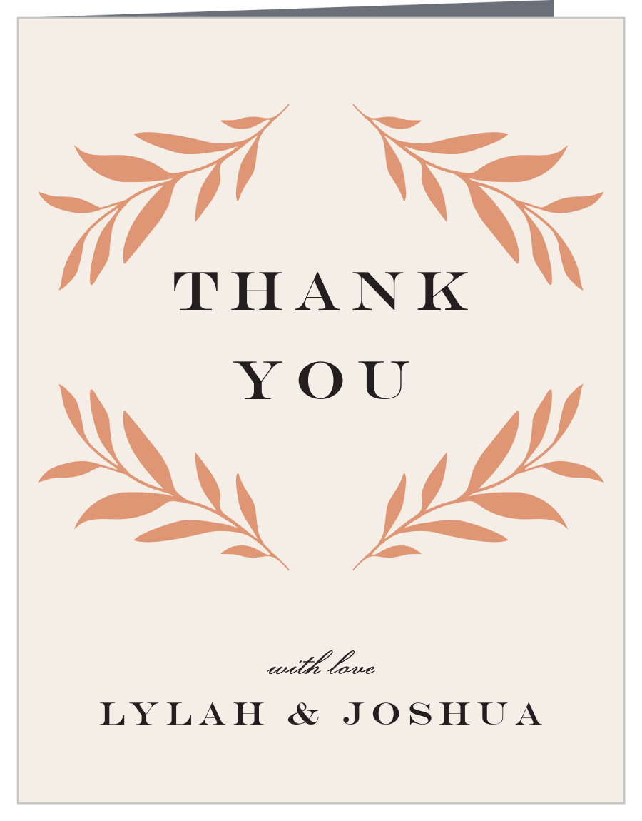 Shining Laurels Wedding Thank You Cards