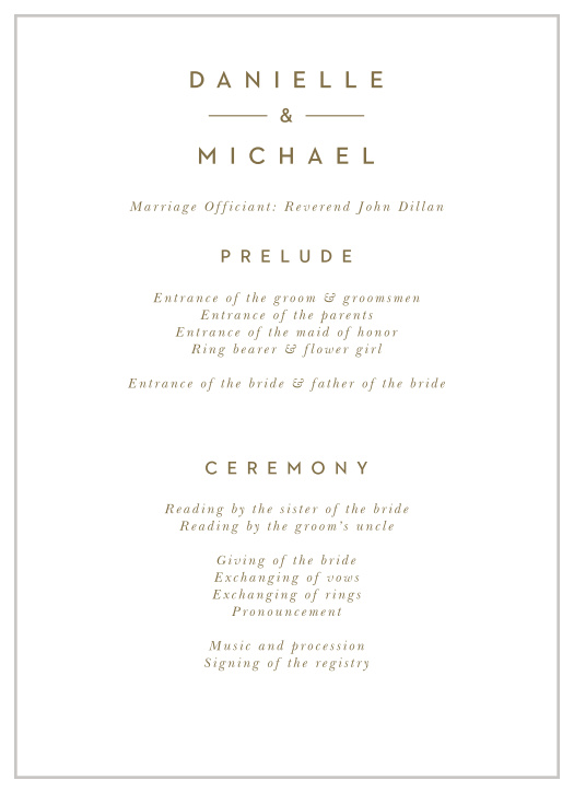 Garden of Greenery Wedding Programs
